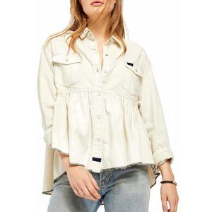 🍁 NWT Free People Button Down Babydoll Top